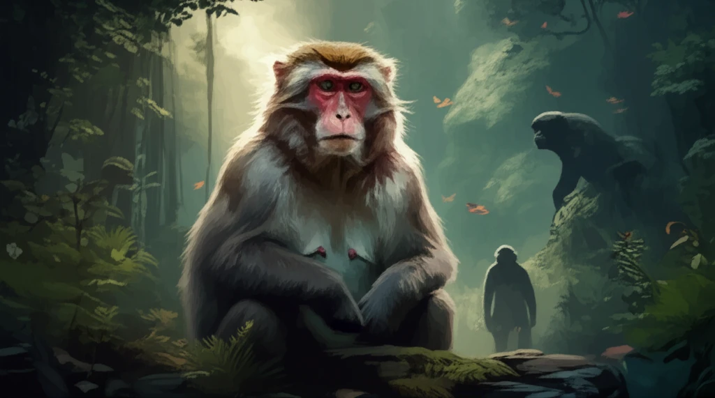 Illustration of a Japanese Macaque, symbolizing balance and conservation in Japan