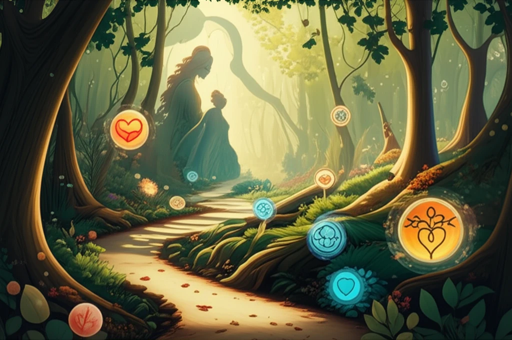 A digital illustration of a path through a forest, symbolizing the journey of healing from childhood trauma.
