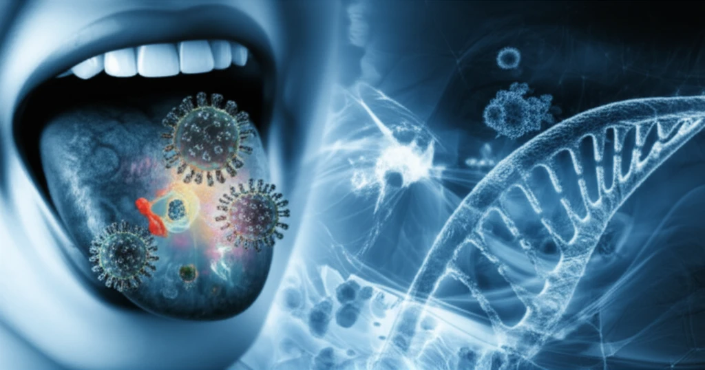 Illustration of HPV and Tongue Cancer