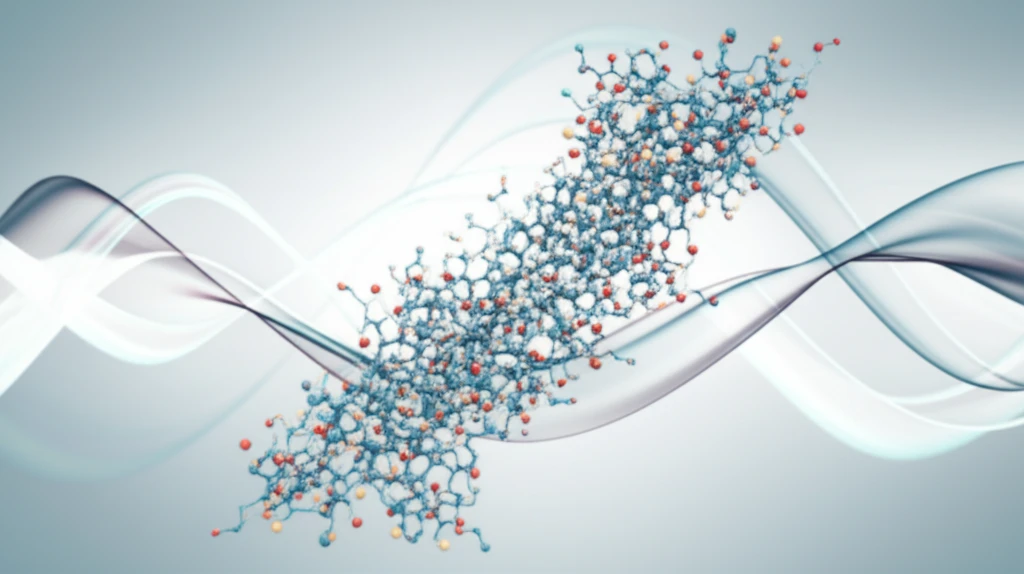 Illustration depicting a protein structure with interconnected elements, highlighting the 'elixir phase' and the physics behind it.