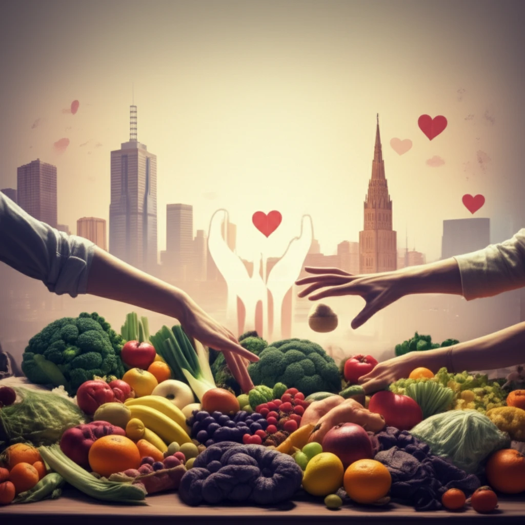 Illustration of people sharing a meal, symbolizing community and support.