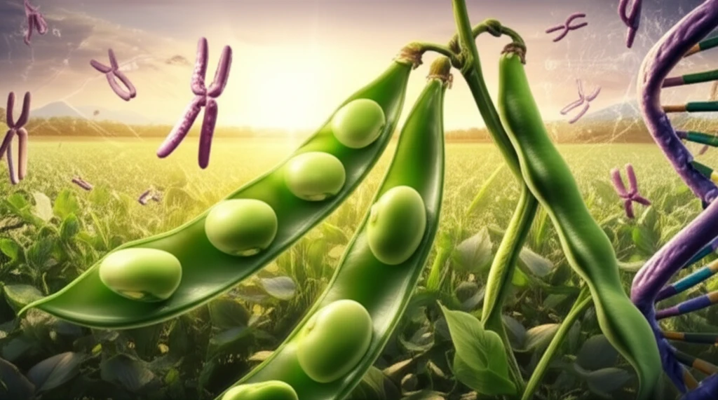 Illustration of a bean pod with the genetics for pod shattering.