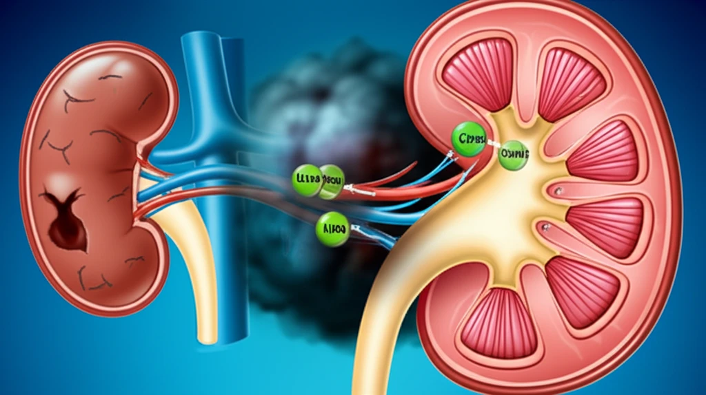 Illustration of protein carbamylation affecting the body, particularly in the context of kidney disease and cardiovascular health.