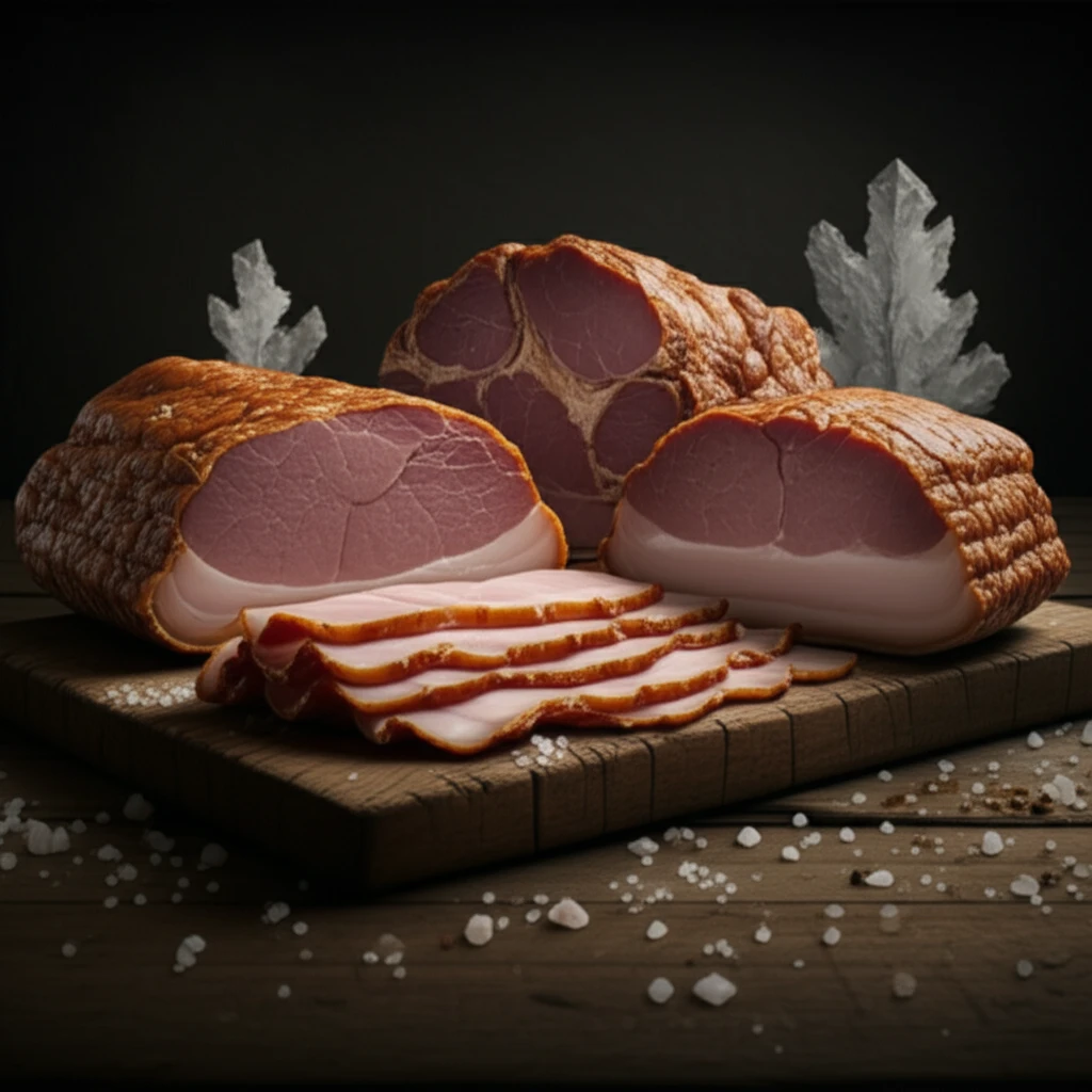 Digital illustration of dry-cured pork
