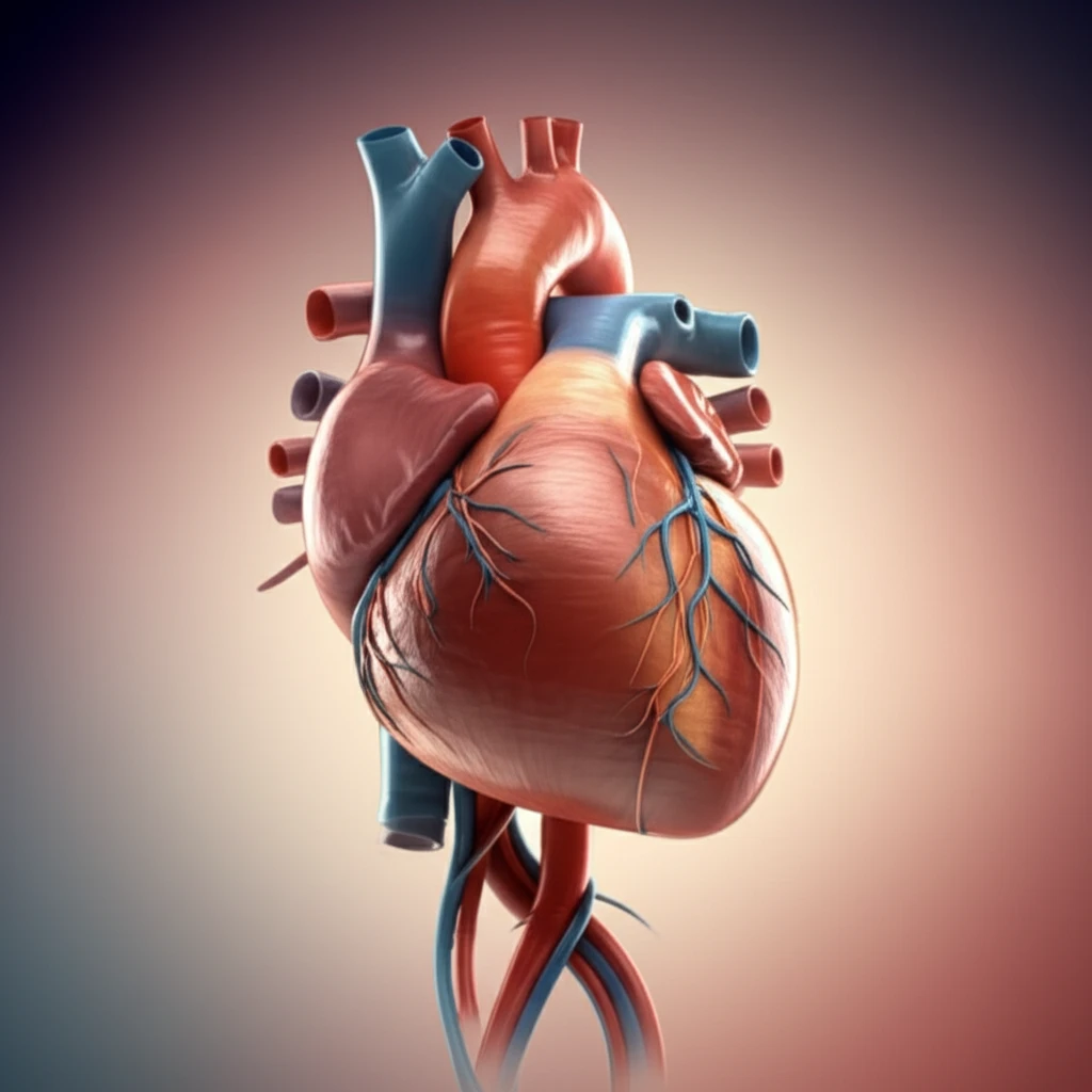 Illustration depicting the connection between the heart and liver in the context of cirrhosis.