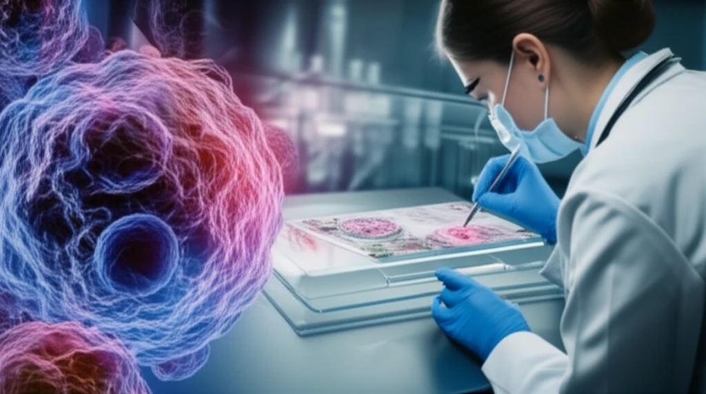 Illustration comparing cell block and ThinPrep slides in diagnosing granulomatous disease.