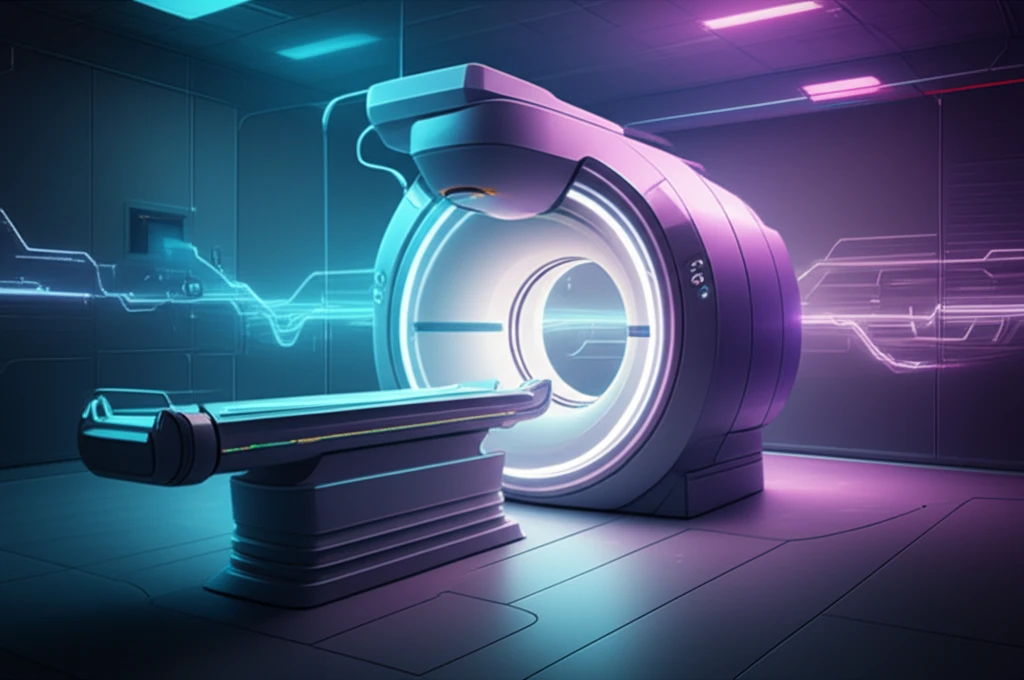 Illustration of a PET scan machine, symbolizing advancements in cancer treatment.