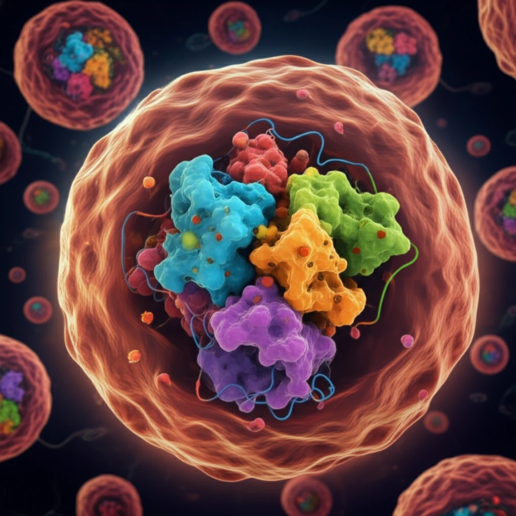 Illustration of the Mpol enzyme within a yeast cell.