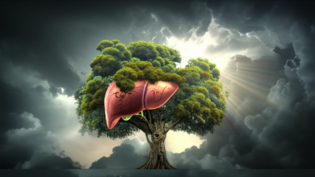 Illustration depicting the liver as a strong tree, symbolizing resilience and hope in the face of ACLF.
