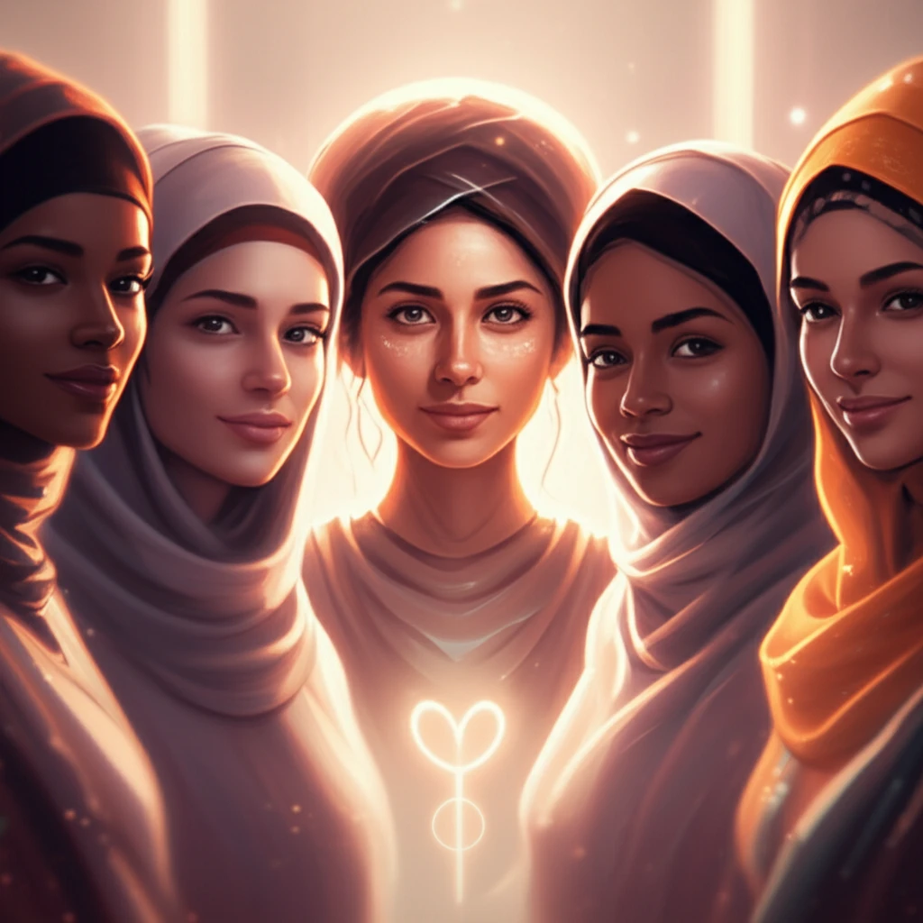Illustration of a group of diverse women with breast cancer, illustrating community, support, and resilience. The image promotes understanding and empathy for women facing cancer.