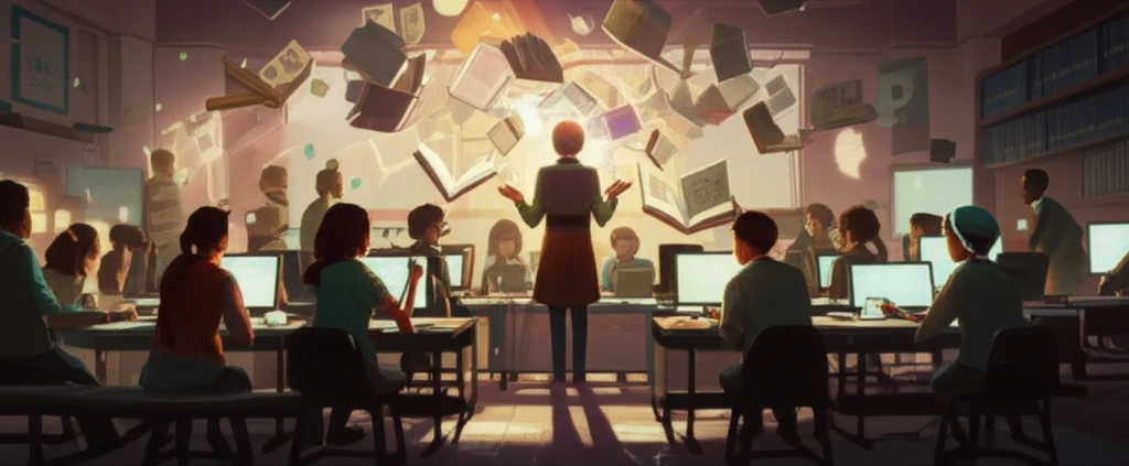Illustration of a classroom with an engaged teacher and students, symbolizing the key components of effective teaching practices.