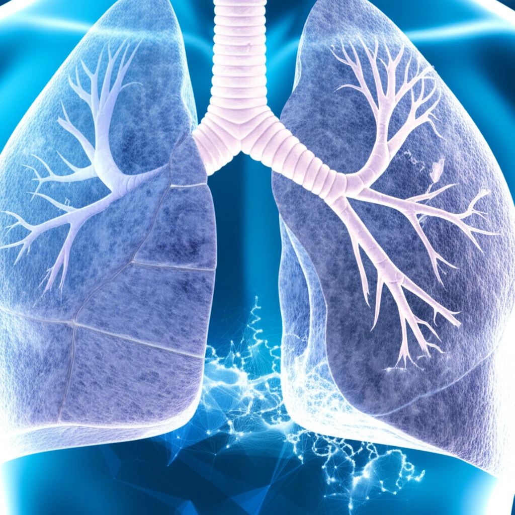 Digital artwork representing the lungs, symbolizing hope and innovation in IPF treatment research.