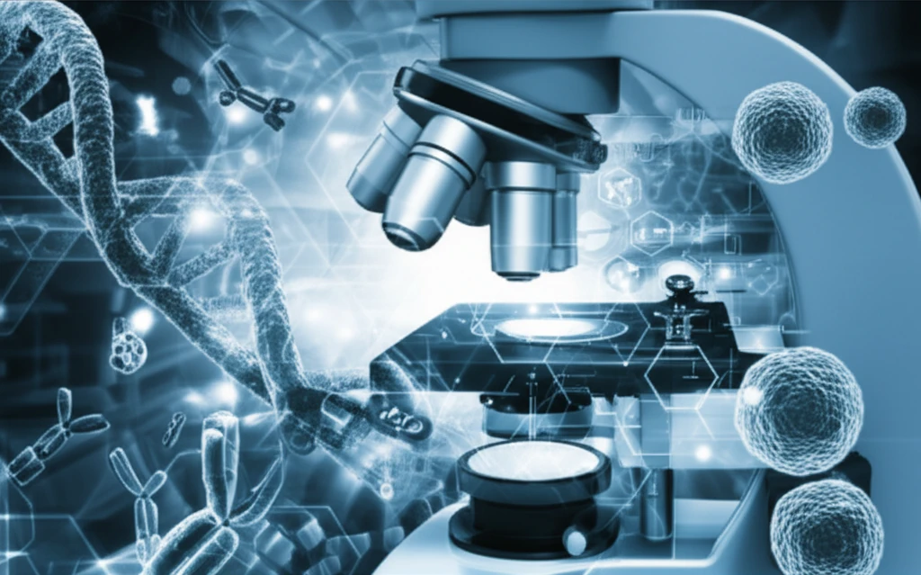 Digital illustration of medical research breakthroughs