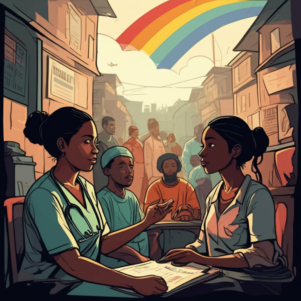 Image of healthcare worker supporting HIV positive patient