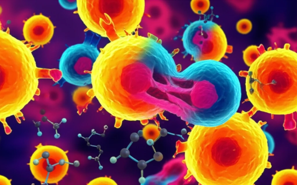 Illustration of piperlongumine targeting colon cancer cells, highlighting apoptosis.