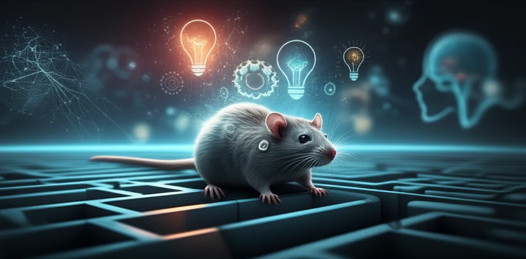 Illustration of a rat in a maze, symbolizing cognitive training for schizophrenia.