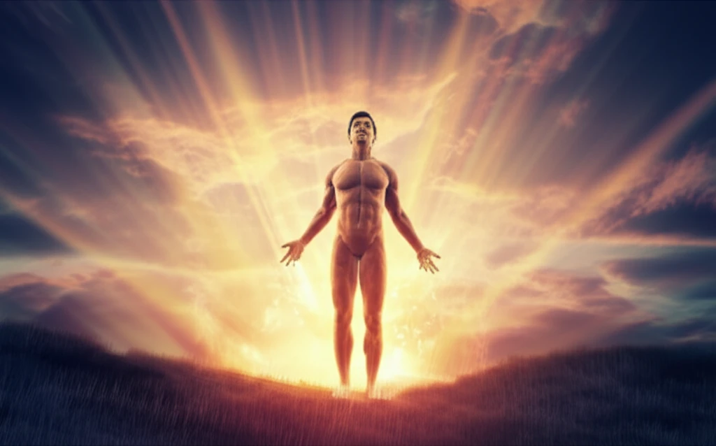 Illustration depicting a man receiving radiation therapy for prostate cancer, with a hopeful atmosphere.