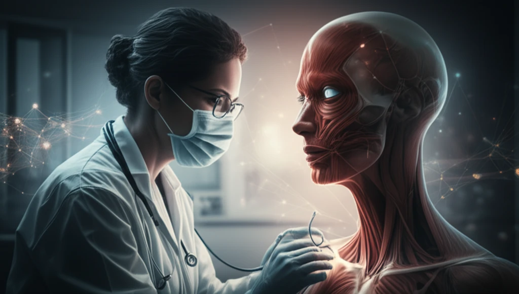 Surreal illustration depicting the convergence of rare diseases within the human body.