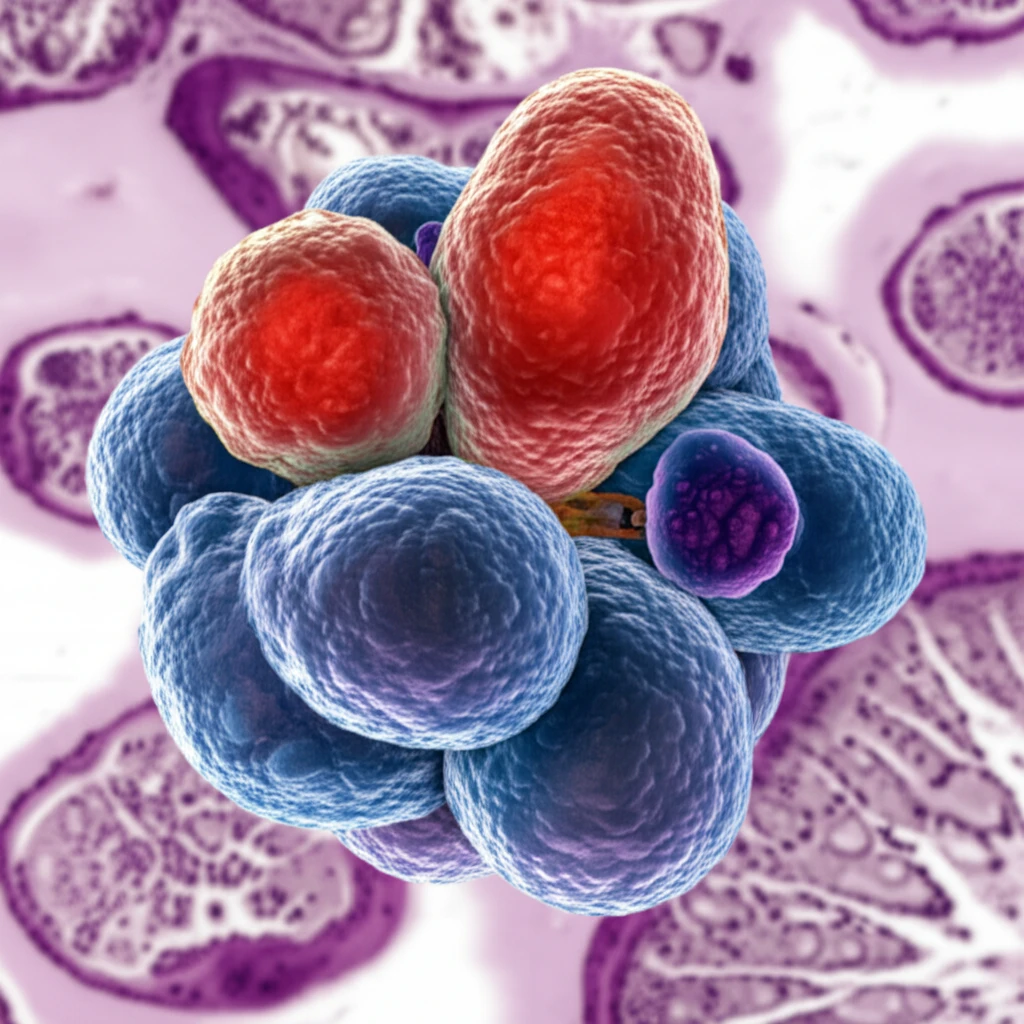 Illustration depicting the cellular structure of epithelial-myoepithelial carcinoma