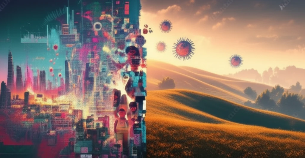 A split image representing younger and older cancer patients and the outcomes of treatment.