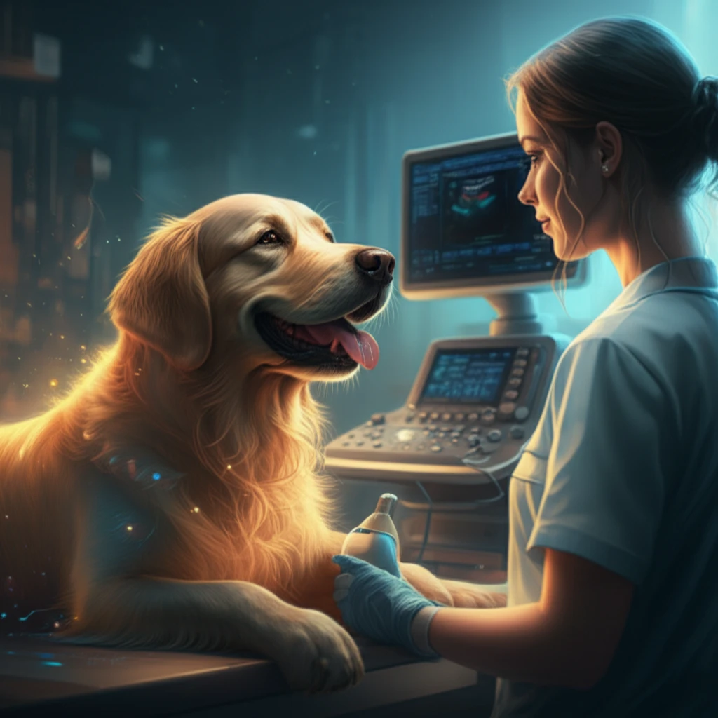 A dog undergoing vHIFU treatment, symbolizing hope in the face of cancer.