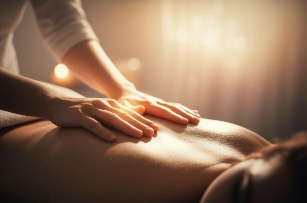 Image of a massage therapist's hands providing gentle massage, symbolizing the healing power of touch.
