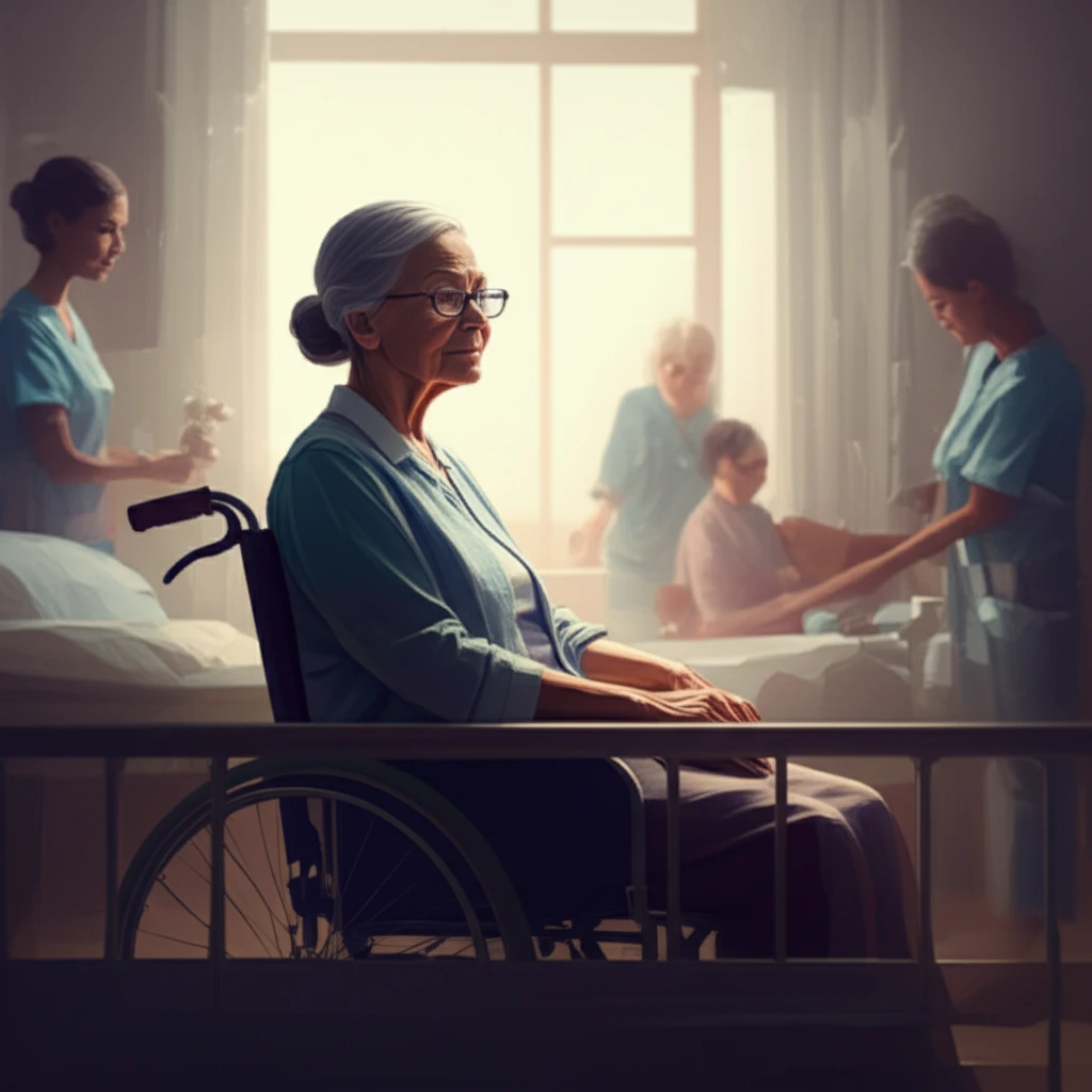 Illustration depicting compassionate end-of-life care in an EHPAD, highlighting the importance of dignity and support.