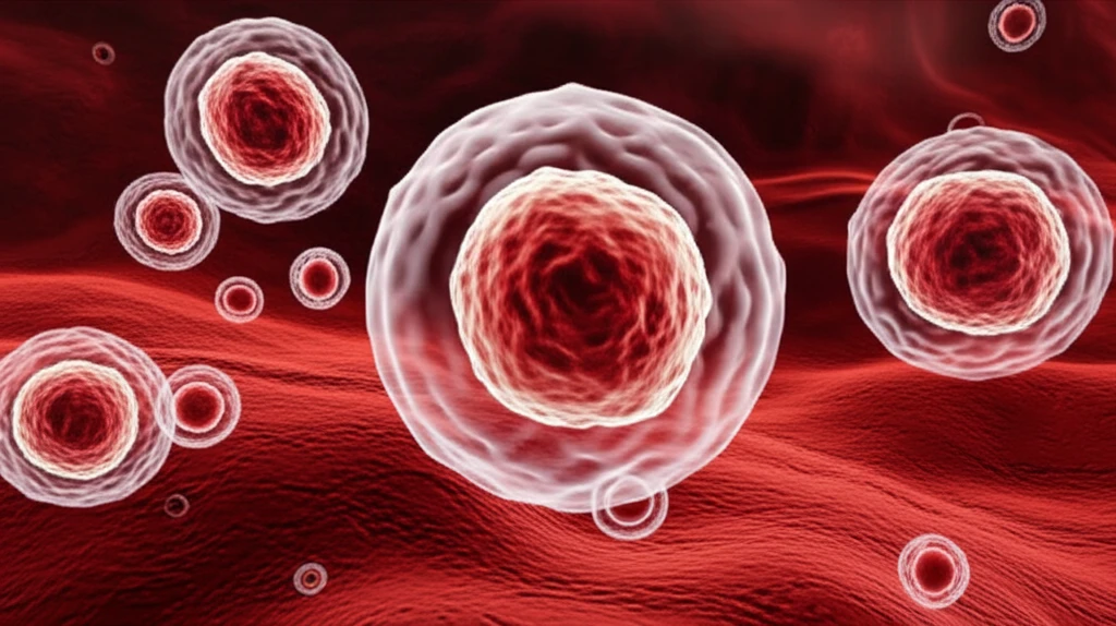 Illustration depicting multiple myeloma cells in the bone marrow, with elements representing hope and treatment advancements.