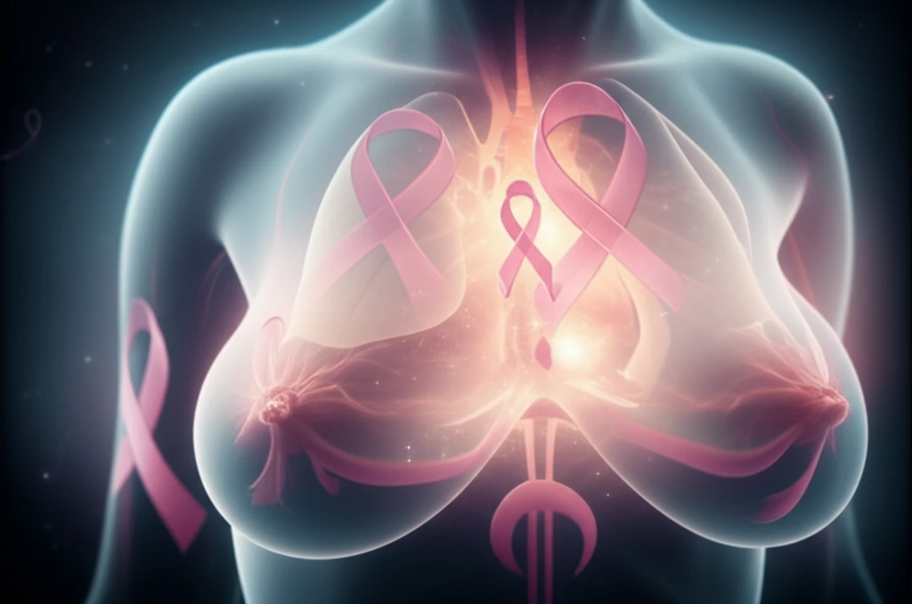 Hormonal balance and breast cancer awareness illustration
