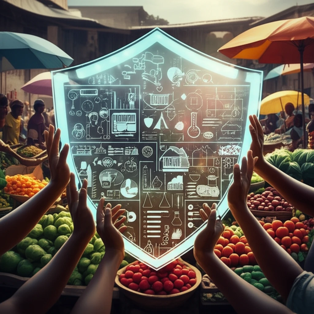 Collaborative food safety shield protecting a marketplace in a developing country