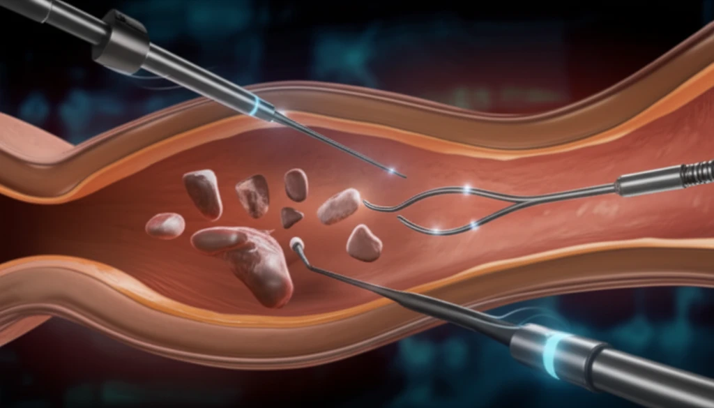 Illustration of biliary drainage procedures EUS and ERCP.