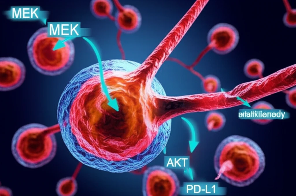 KRAS mutant lung cancer cells responding to targeted drug treatments.