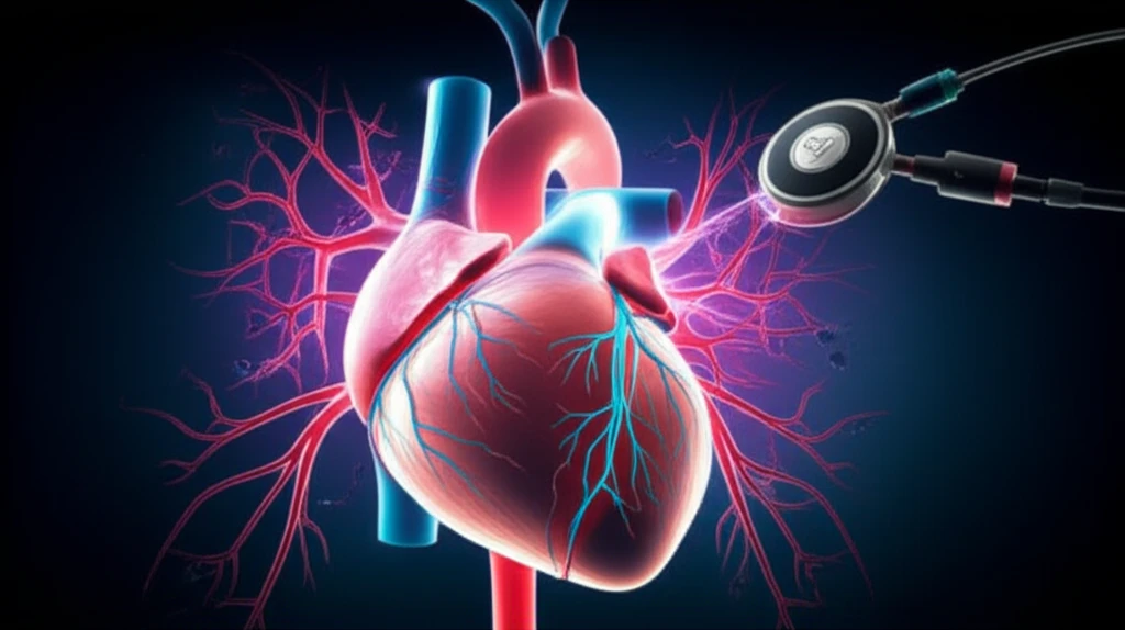 Digital illustration of a heart with disrupted electrical pathways, symbolizing ATP-induced ventricular tachycardia.