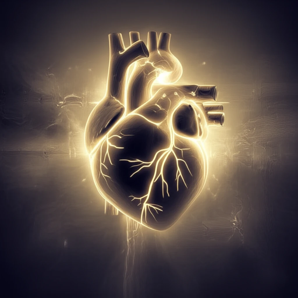 Illustration of heart with glowing electrical pathways and distorted signal field, symbolizing signal fidelity in atrial fibrillation mapping.