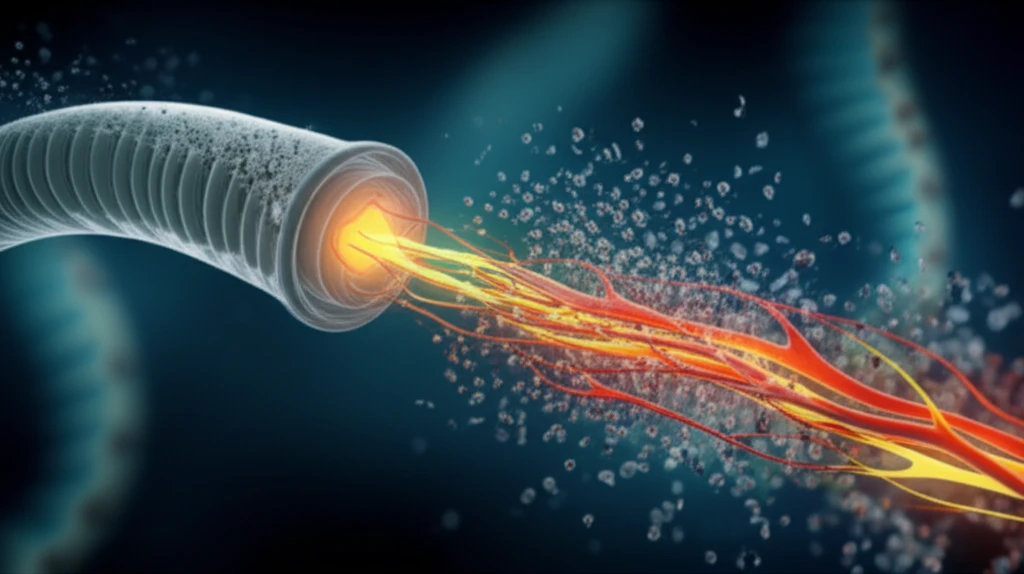 Regenerating spinal cord with glowing nerve fibers