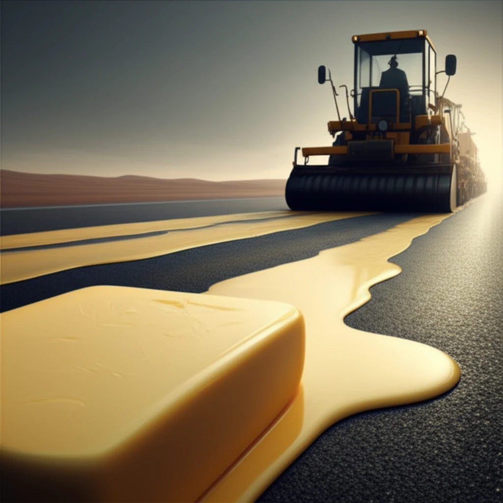 Road being paved with sustainable bitumen additives made from processed fats