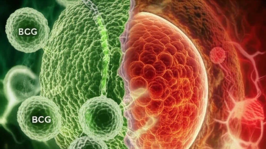 Microscopic view of bladder cells treated with BCG and chemohyperthermia.