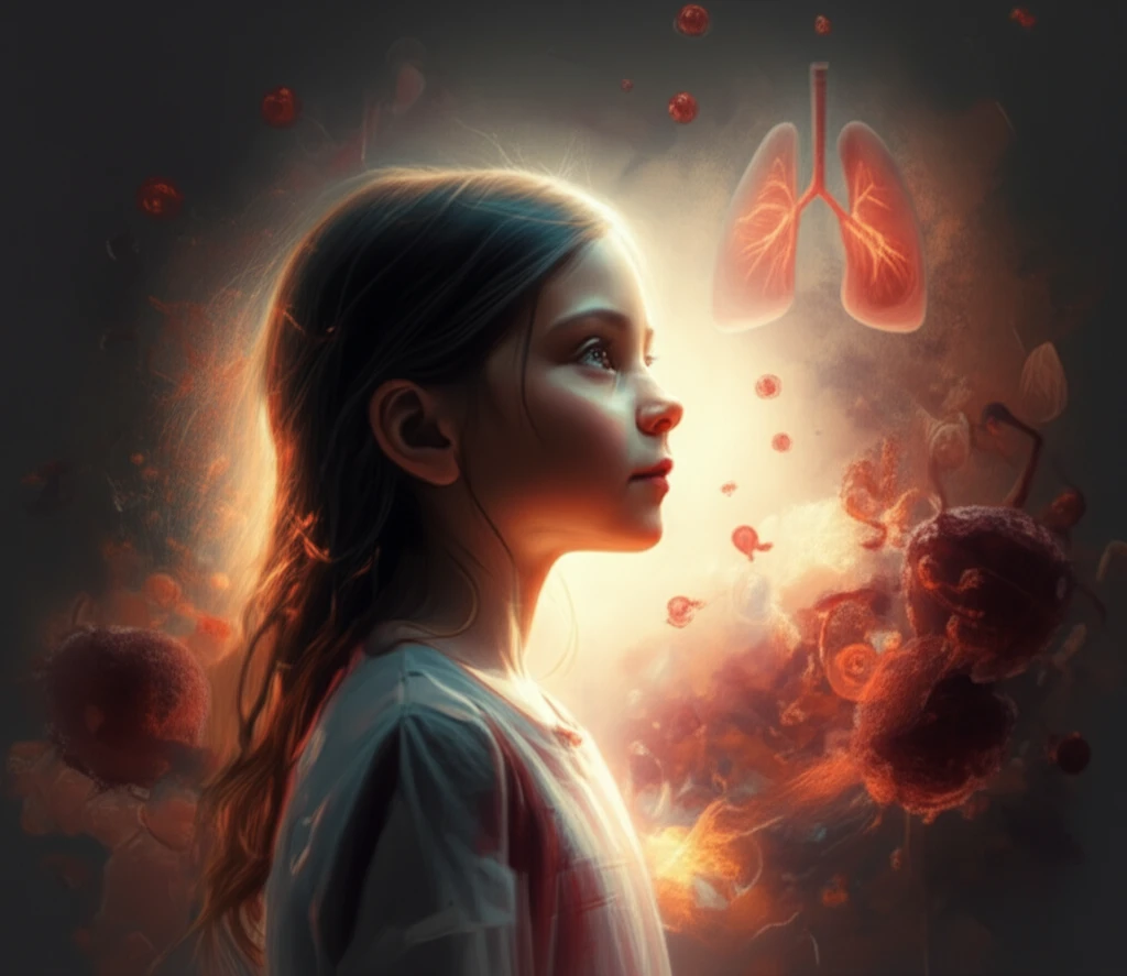 Illustration of a young girl symbolizing hope and recovery from lung cancer.