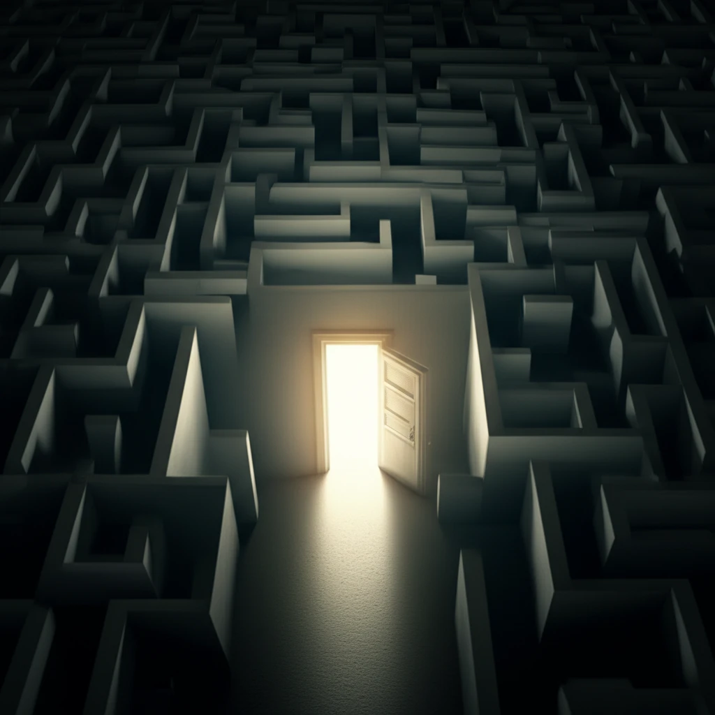 A maze symbolizes challenges in finding an HIV cure.