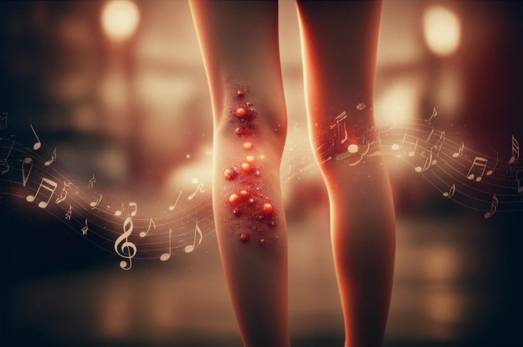 Pulsating skin lesions on a child's leg, a rare manifestation of Quincke's sign.