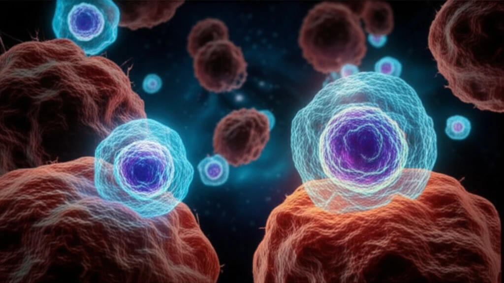 CAR-T cells attacking cancer cells