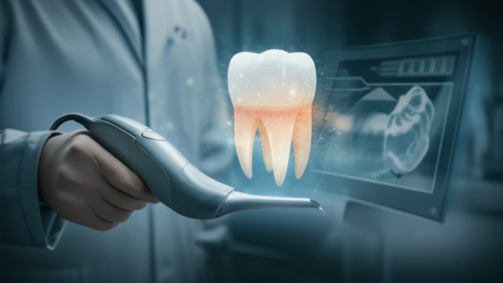 Intraoral scanner creating digital model of teeth