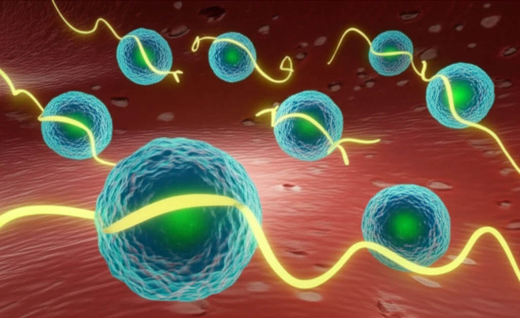 Microscopic view of leukemia cells with gamma-catenin proteins