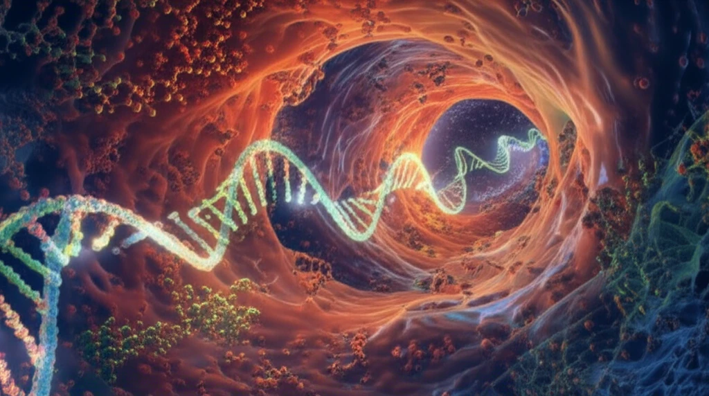 Surreal illustration of a healthy gut lining with protective mucus layer