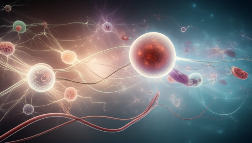 Glowing stem cell network symbolizing regenerative medicine