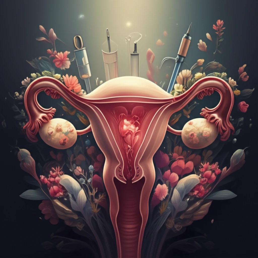Digital illustration symbolizing medical solutions for uterine fibroids