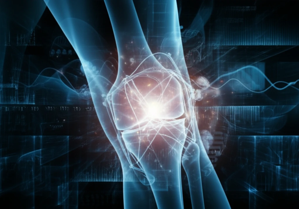 Illustration of ACL revision surgery with lateral extra-articular tenodesis.