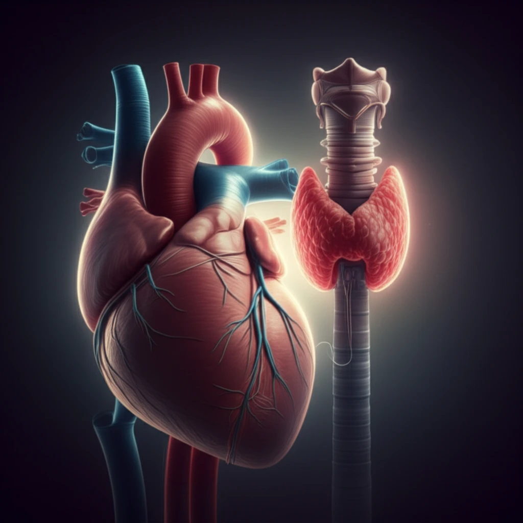 Heart and thyroid connected by bypass grafts