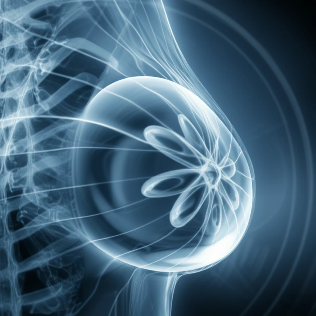 Breast implant with MRI scan lines