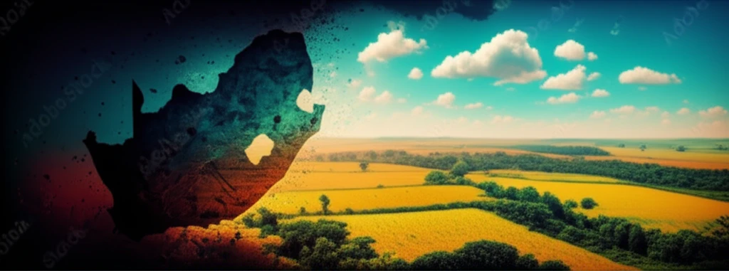 Map of South Africa transforming from dark to light, symbolizing malaria elimination.